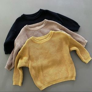 LOT of 3 Toddler Grandpa Crewneck Knit Sweaters